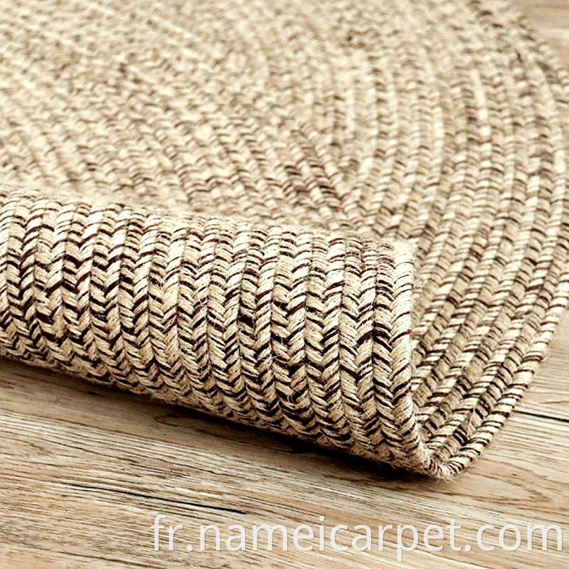 Living Room Jute Hemp Braided Woven Carpet Area Rugs